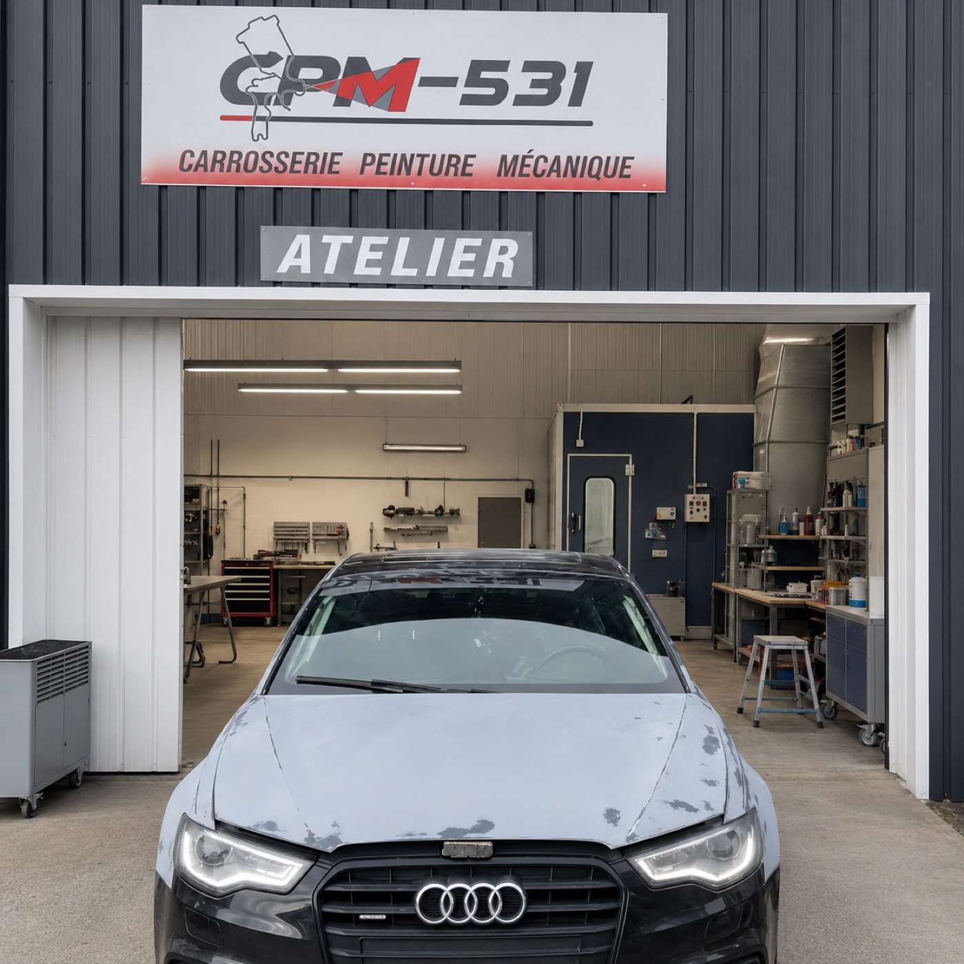 Façade de l’atelier CPM-531, 531 rue Gay Lussac, ZI de Nétreville à Évreux