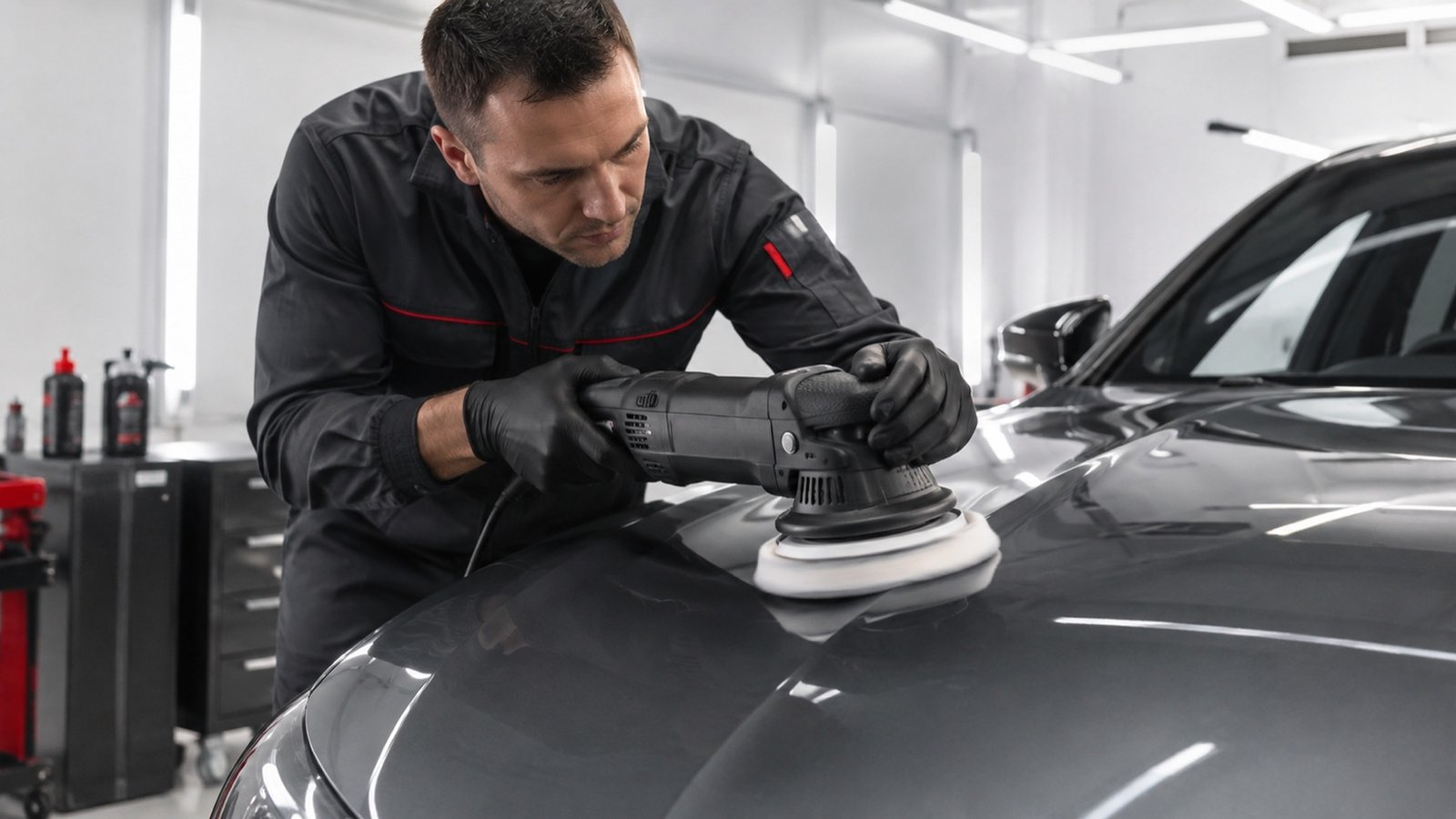 Polissage de finition orbitale — lustrage et polissage carrosserie, atelier CPM-531 à Évreux