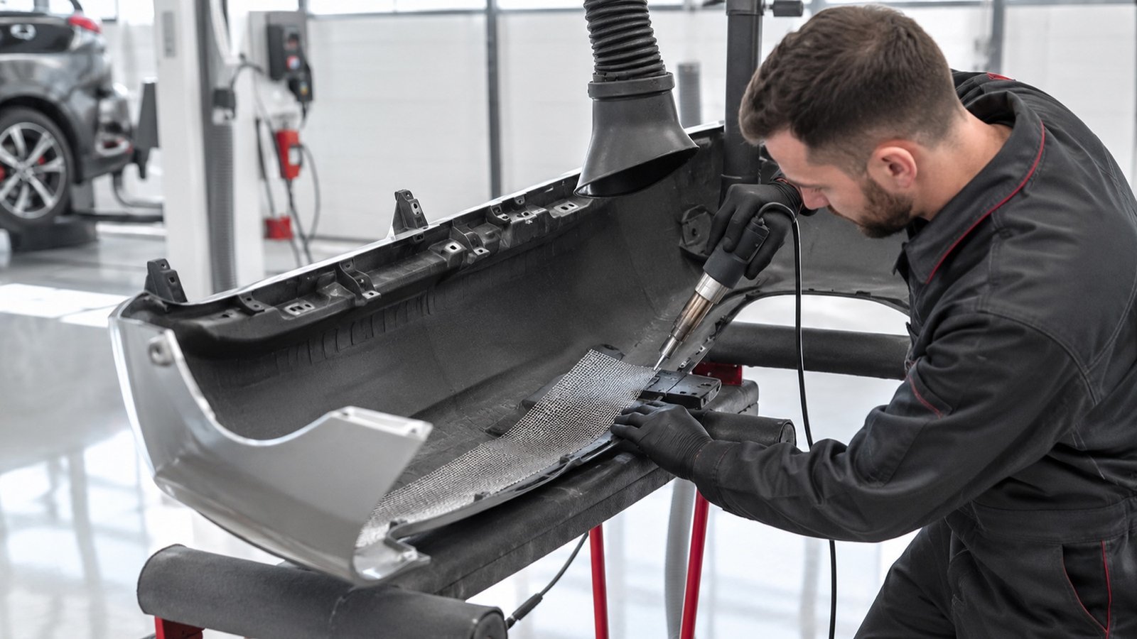 Soudure plastique — remplacement et reparation pare chocs, atelier CPM-531 à Évreux