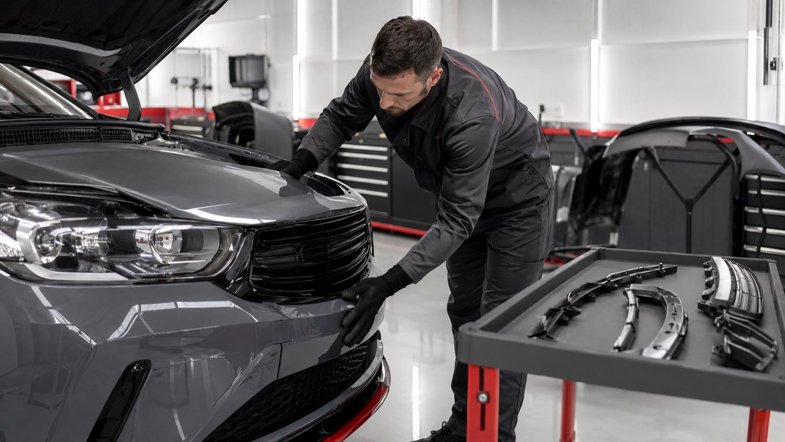 Remontage de grille — reparation des plastiques, atelier CPM-531 à Évreux