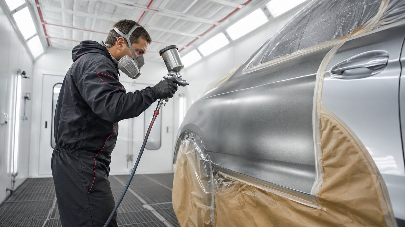 Raccord de peinture invisible — suppression des rayures profondes, atelier CPM-531 à Évreux